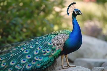 开屏的花孔雀摄影