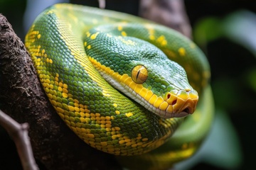 黄绿色的花斑蛇