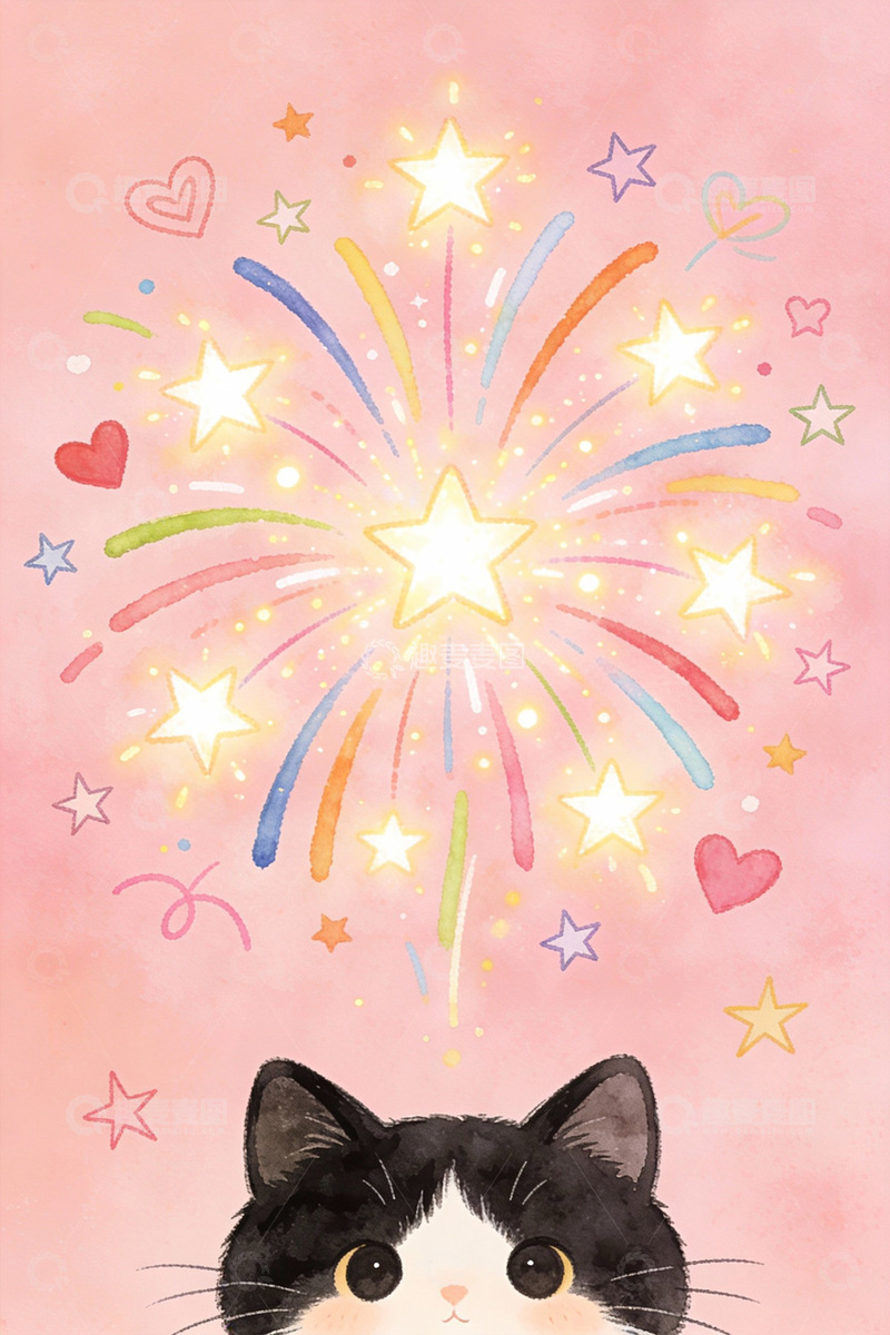 高清大图下载【趣麦麦图】甜美元素交织的烂漫萌趣小猫图景