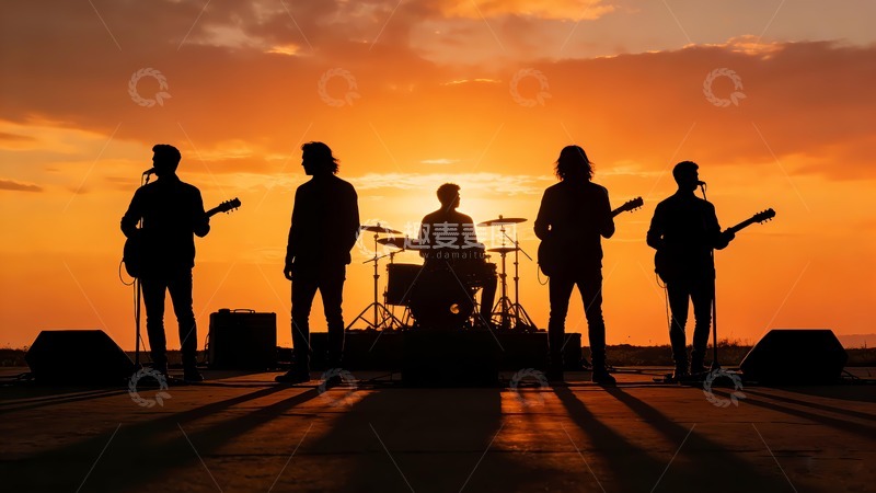 高清大图下载【趣麦麦图】摇滚乐队演出