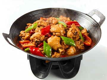 铁锅炒鸡图片