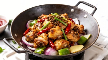 铁锅干锅鸡图片