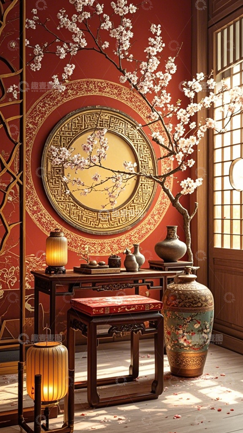 高清大图下载【趣麦麦图】中式古典雅室装饰设计图