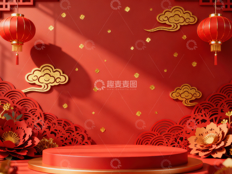 高清大图下载【趣麦麦图】 新年元旦春节背景_普屏479