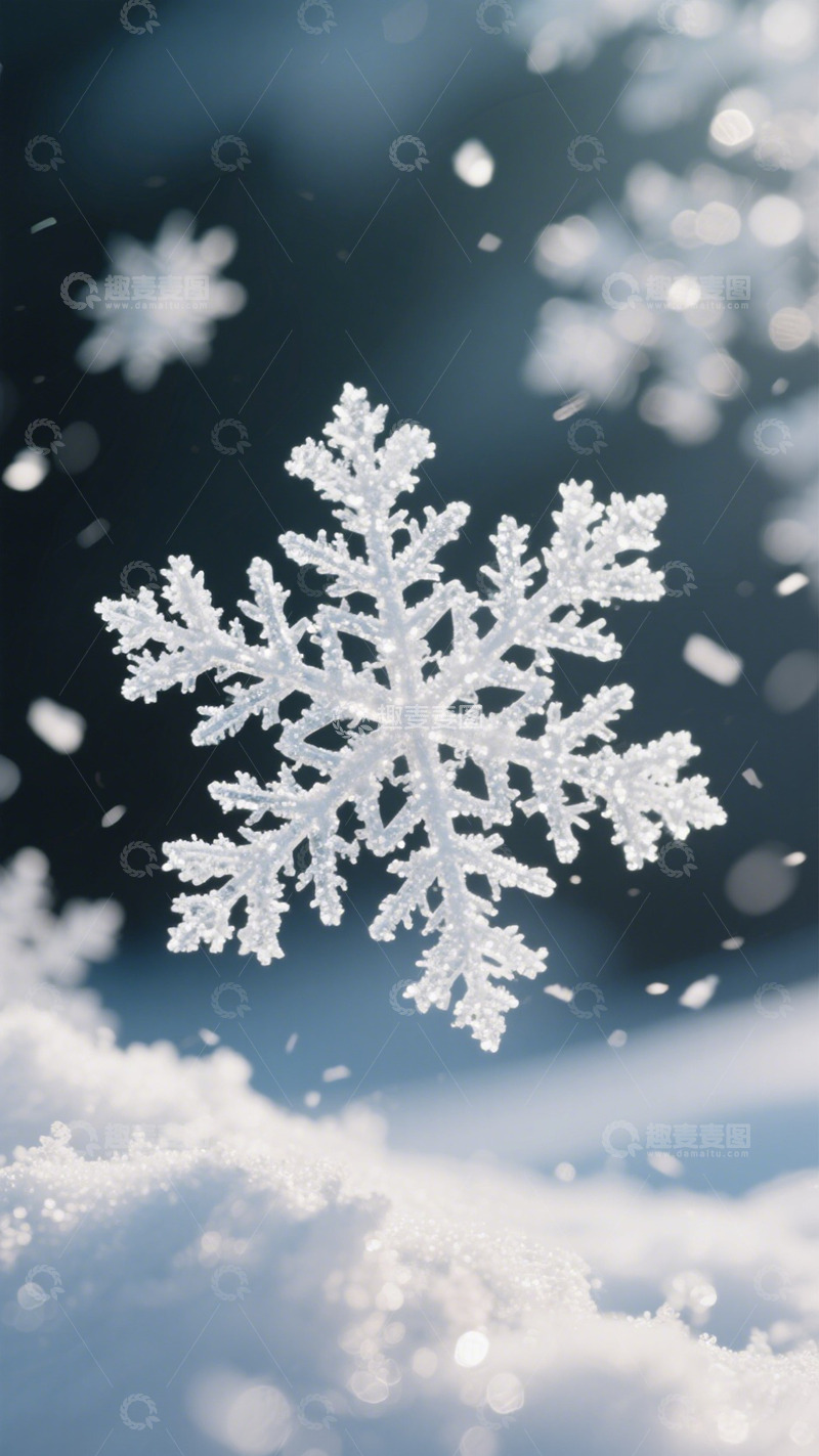 高清大图下载【趣麦麦图】雪花特写冬季主题摄影