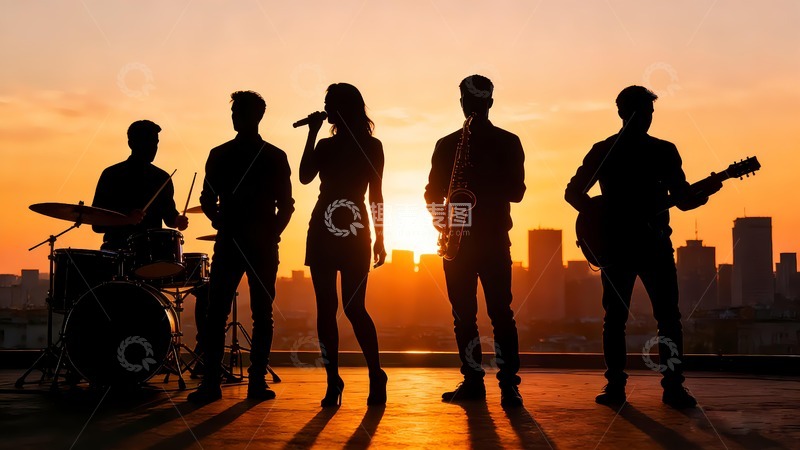 高清大图下载【趣麦麦图】摇滚乐队成员