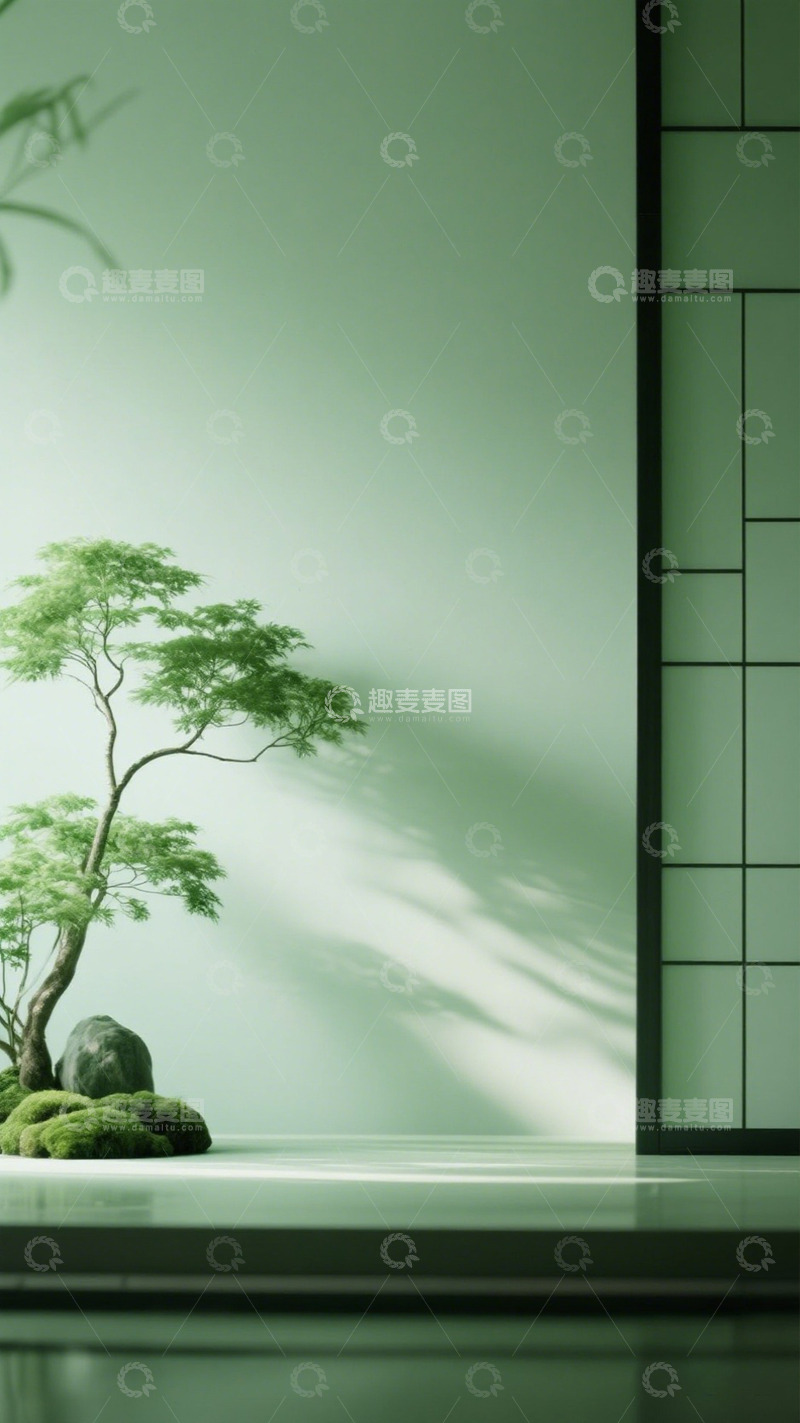 高清大图下载【趣麦麦图】中式禅意绿意景观图片