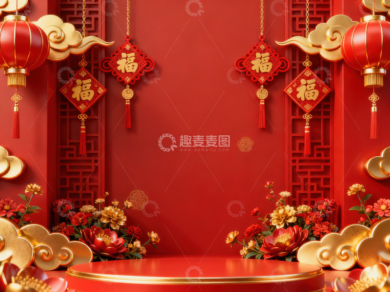 高清大图下载【趣麦麦图】 新年元旦春节背景_普屏481