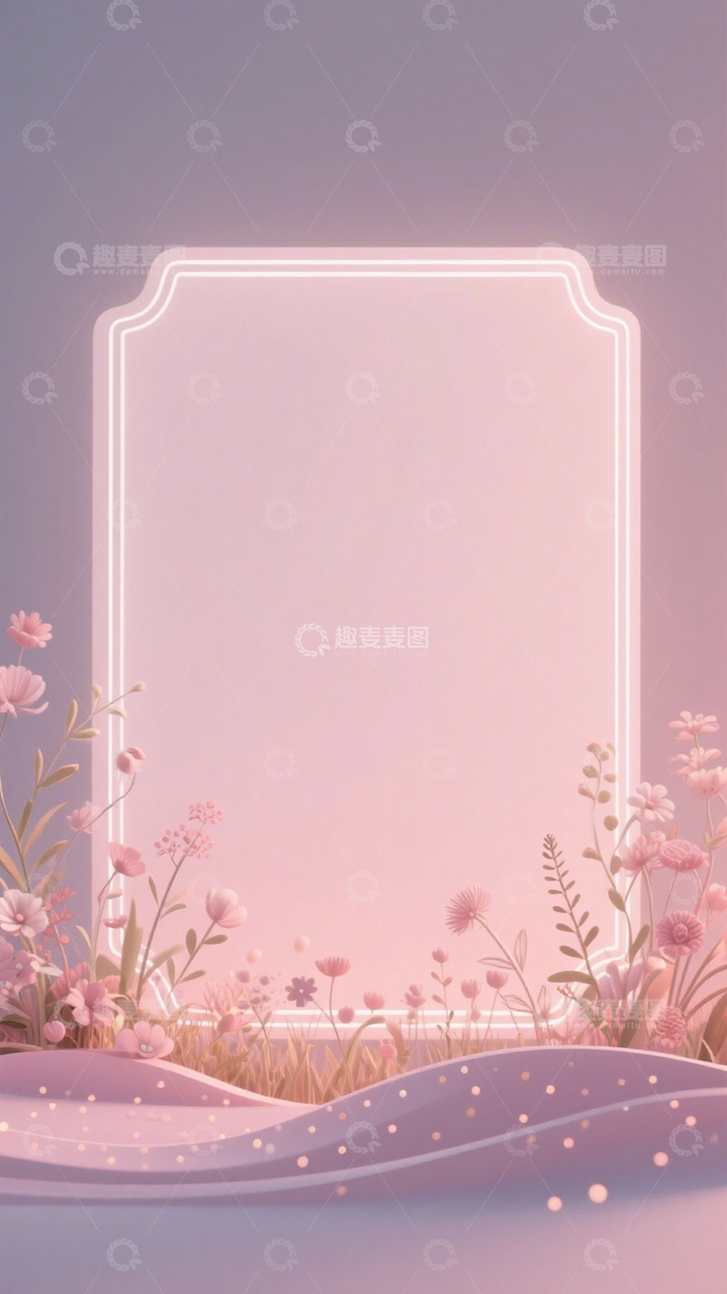 高清大图下载【趣麦麦图】梦幻粉色花卉背景设计