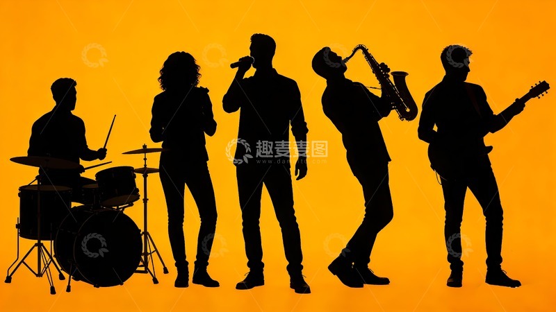 高清大图下载【趣麦麦图】摇滚乐队剪影