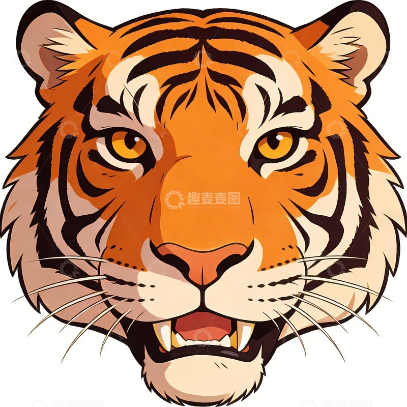 高清大图下载【趣麦麦图】一只威武的老虎头