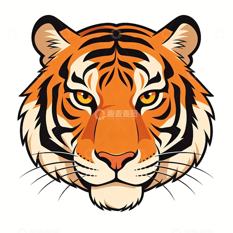 高清大图下载【趣麦麦图】百兽之王老虎头