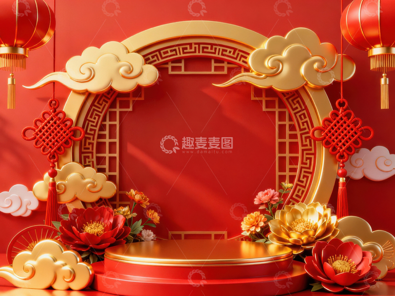 高清大图下载【趣麦麦图】新年元旦春节背景_普屏492