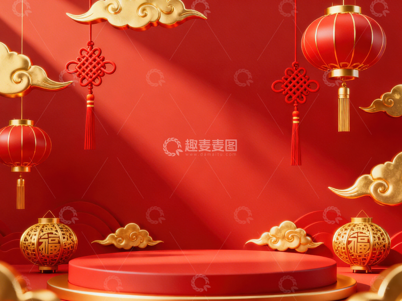 高清大图下载【趣麦麦图】 新年元旦春节背景_普屏490