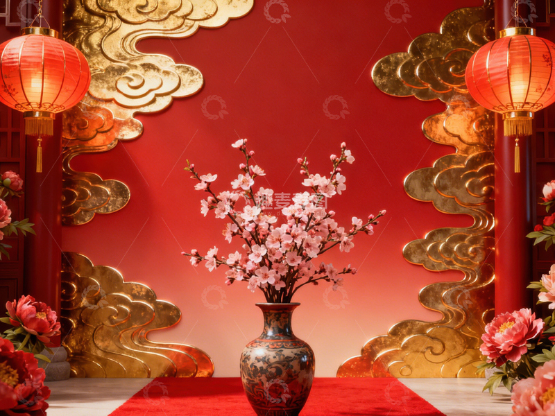 高清大图下载【趣麦麦图】 新年元旦春节背景_普屏488