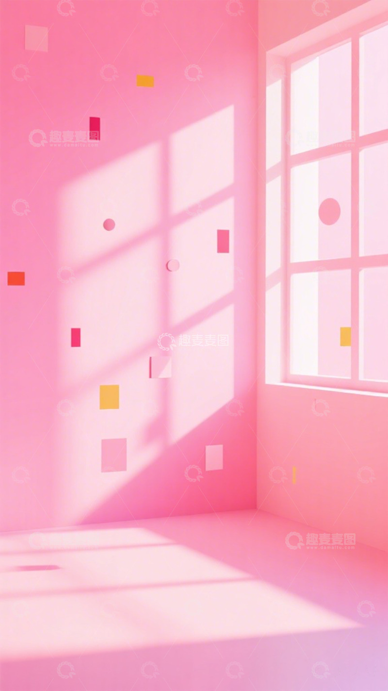 高清大图下载【趣麦麦图】粉色光影抽象空间设计