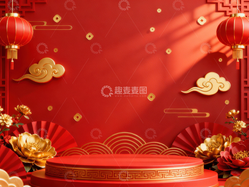 高清大图下载【趣麦麦图】 新年元旦春节背景_普屏518