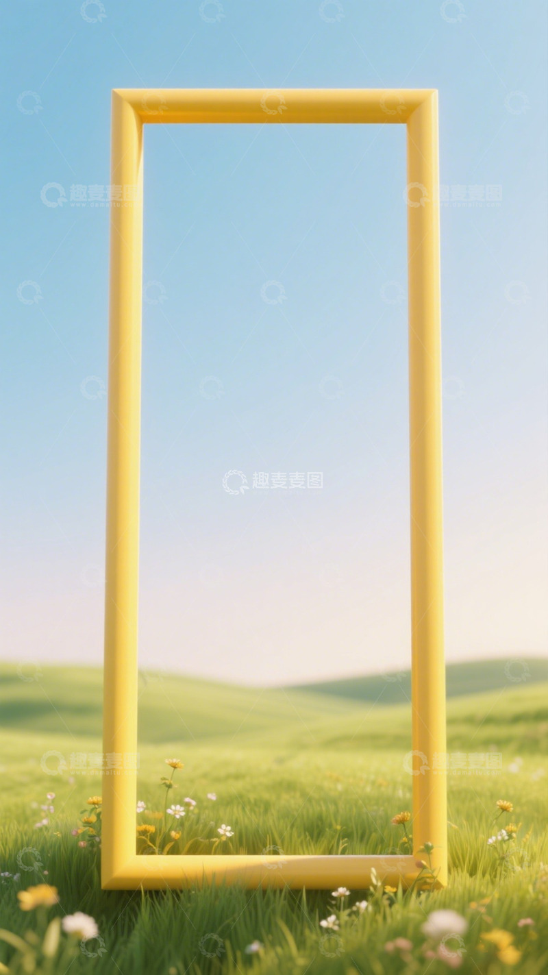 高清大图下载【趣麦麦图】田园风光黄色相框创意摄影