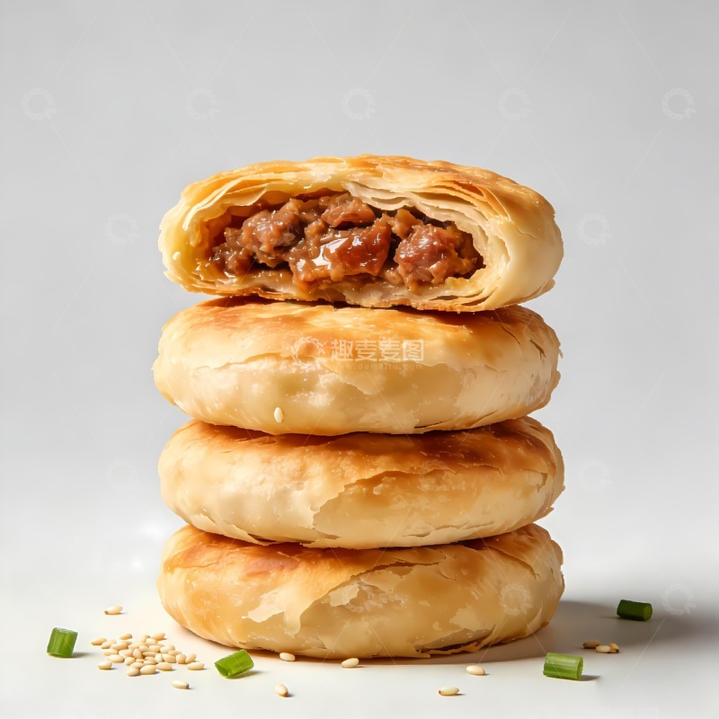 高清大图下载【趣麦麦图】堆起来的门钉肉饼 