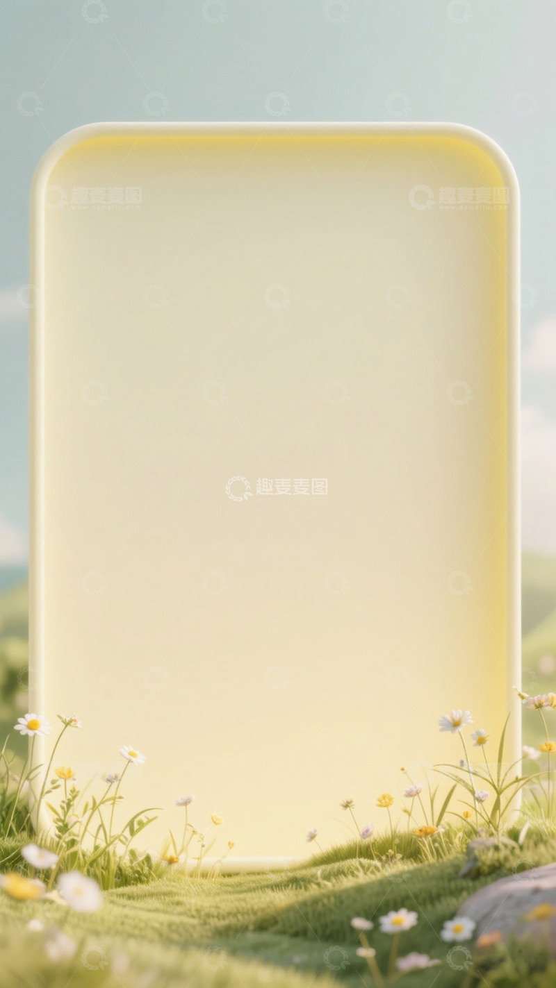 高清大图下载【趣麦麦图】田园风黄色框背景图