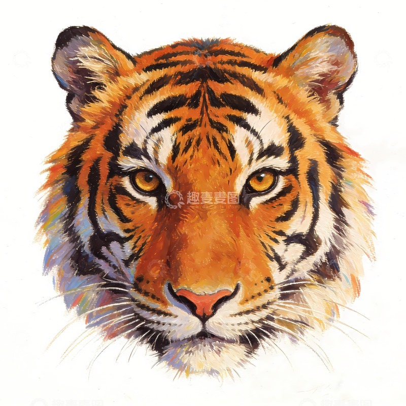 高清大图下载【趣麦麦图】一只虎头绘画