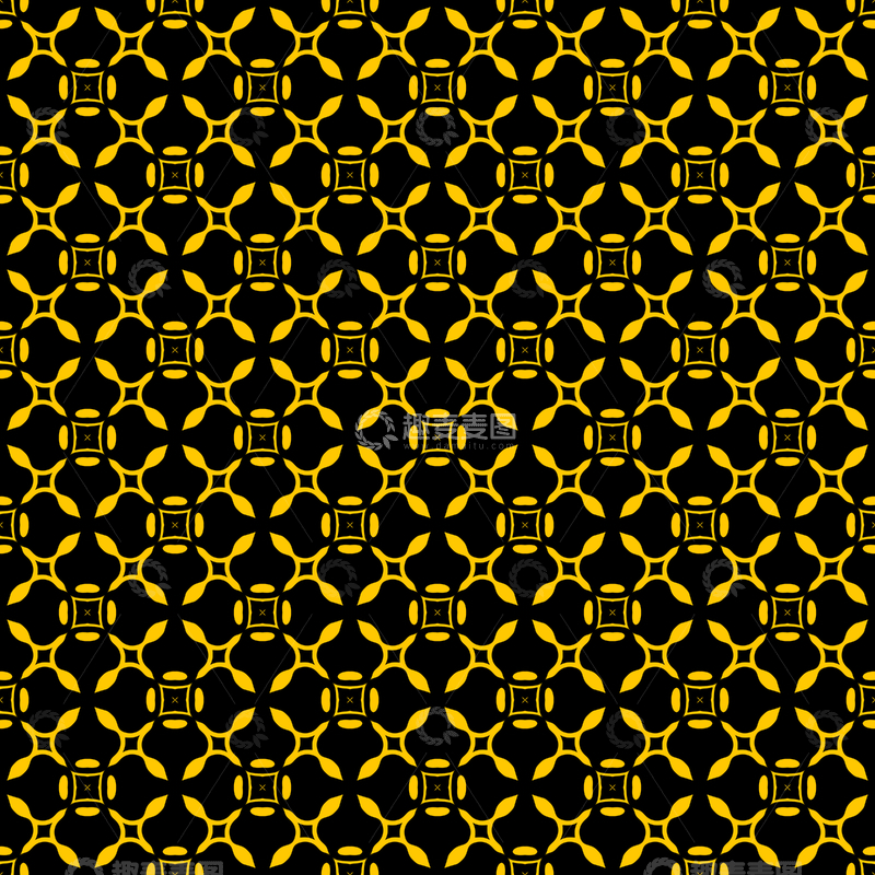 源文件下载【趣麦麦图】黄黑几何花纹背景图755