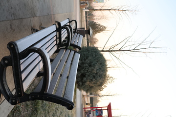 公园长椅冬日景象