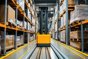 厂区里运输的纸箱