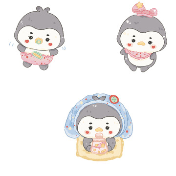 卡通小企鹅图案