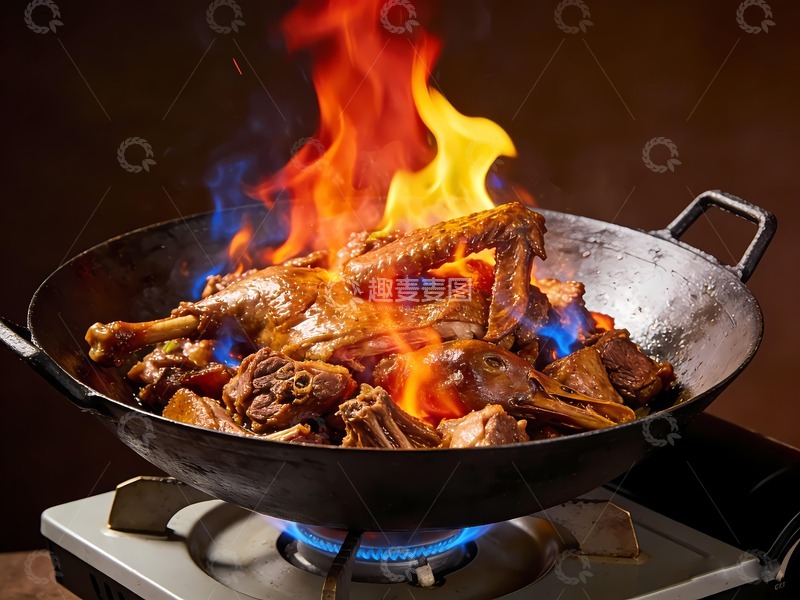 高清大图下载【趣麦麦图】一锅冒火焰的醉鹅