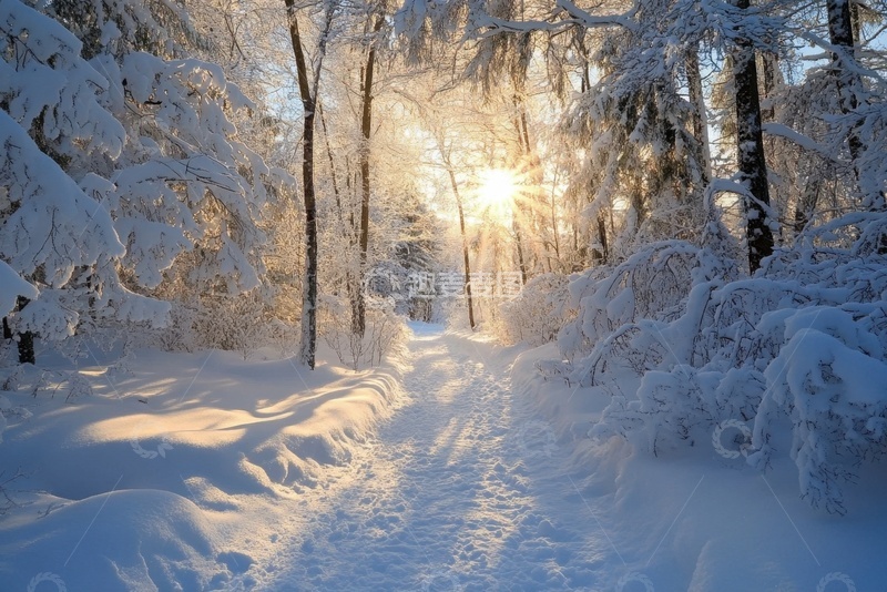 高清大图下载【趣麦麦图】冬季森林雪景美景