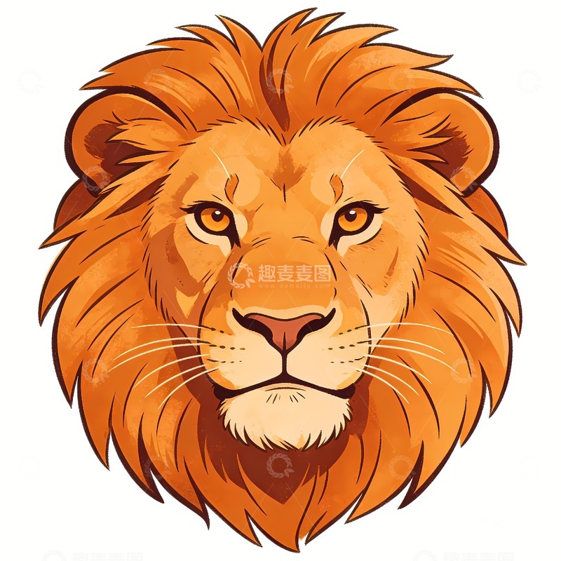 高清大图下载【趣麦麦图】狮子头绘画图片