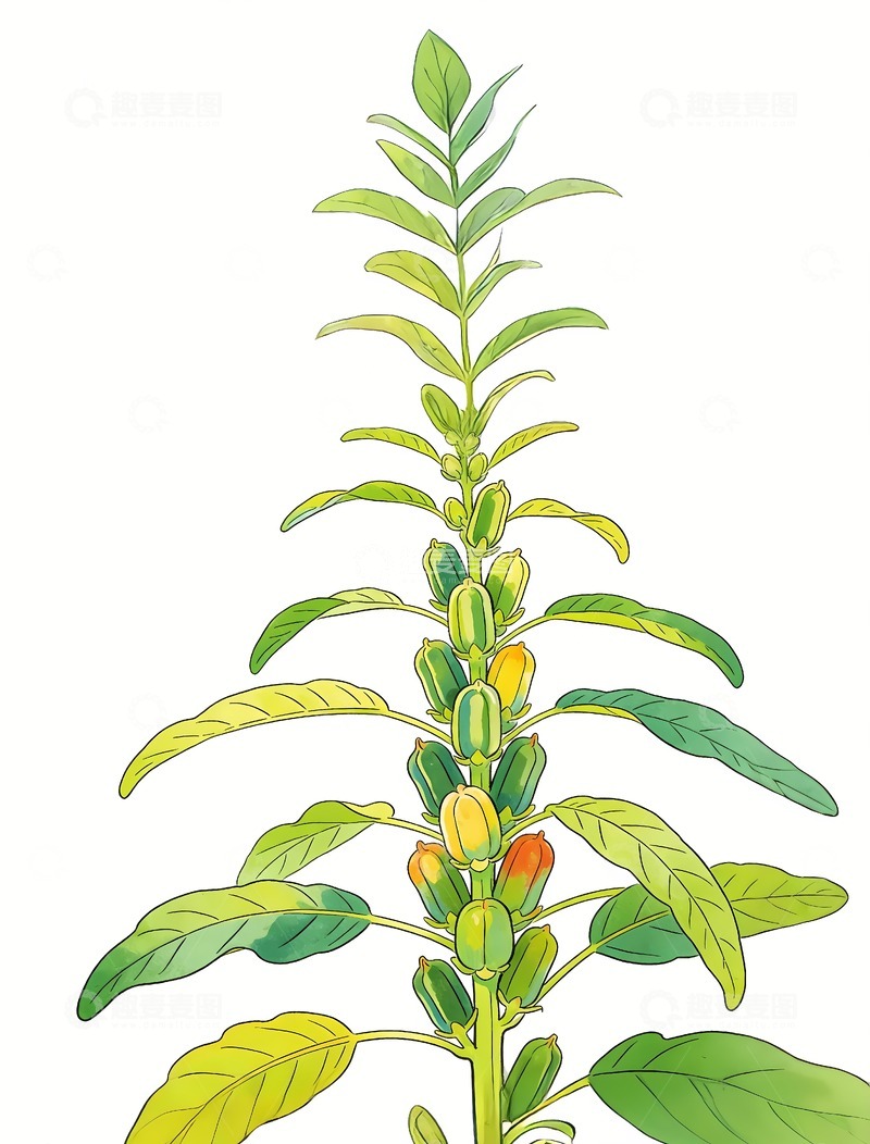 高清大图下载【趣麦麦图】芝麻插画图片