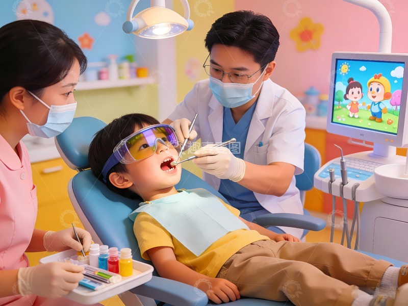 高清大图下载【趣麦麦图】儿童拔牙蛀牙