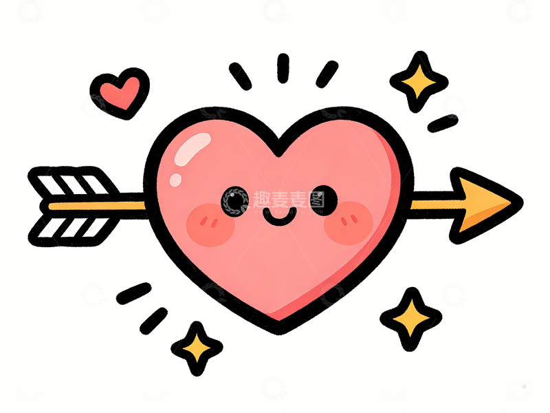 高清大图下载【趣麦麦图】一箭穿心绘画