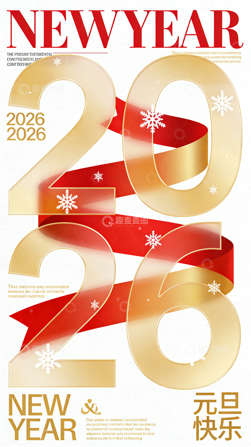 高清大图下载【趣麦麦图】元旦海报10