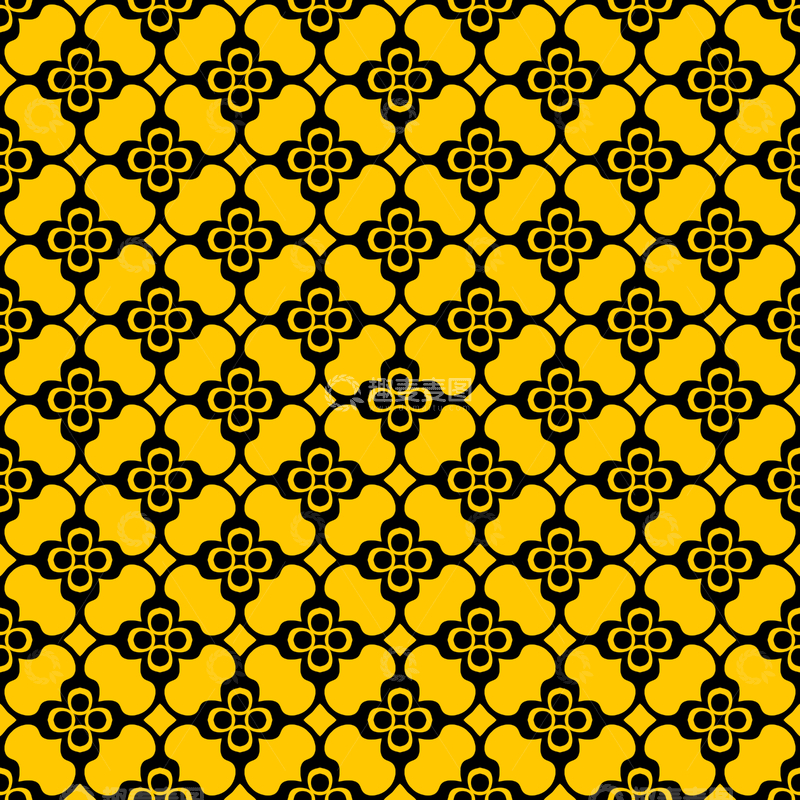 源文件下载【趣麦麦图】黄黑几何花纹背景图779