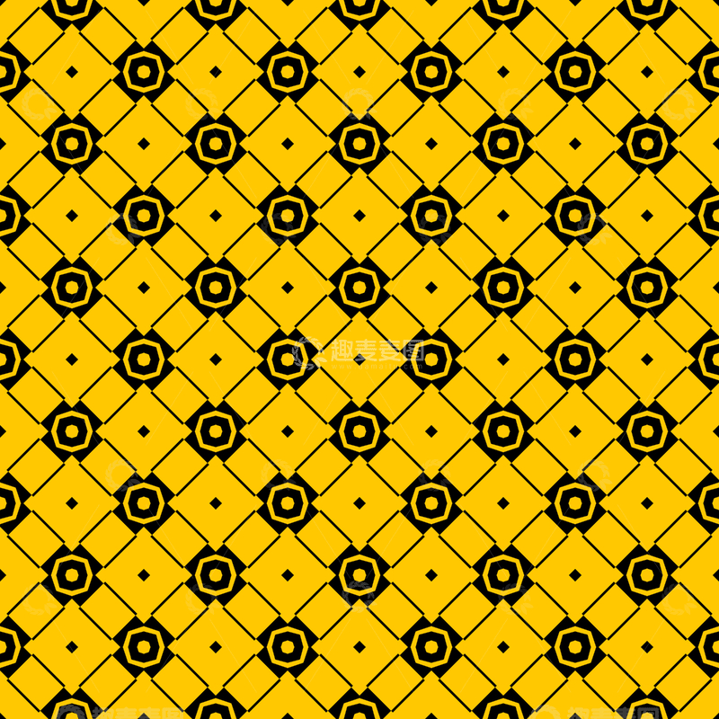 源文件下载【趣麦麦图】黄黑几何花纹背景图787