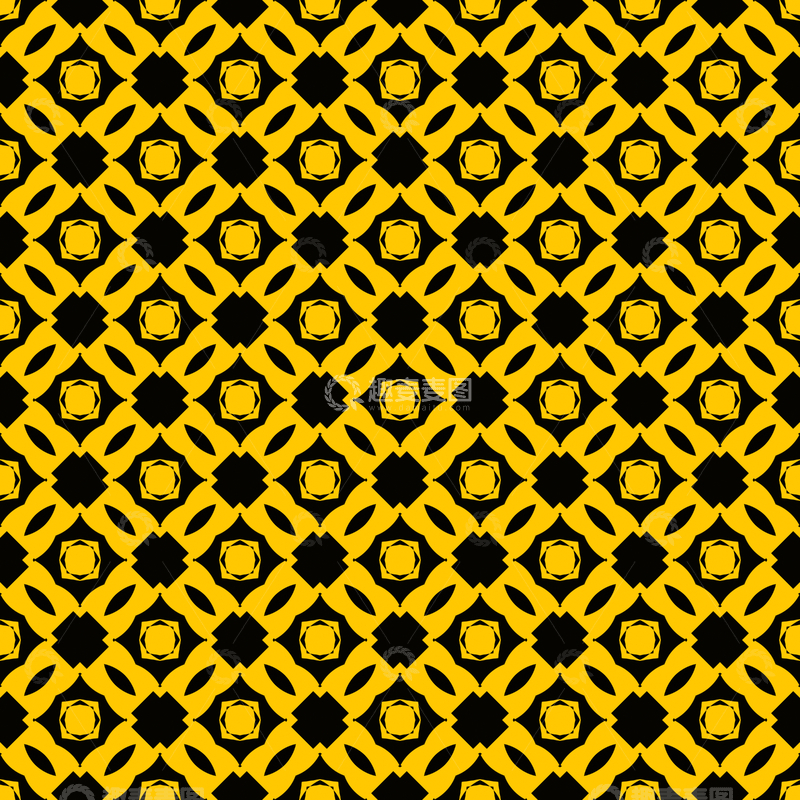 源文件下载【趣麦麦图】黄黑几何花纹背景图782