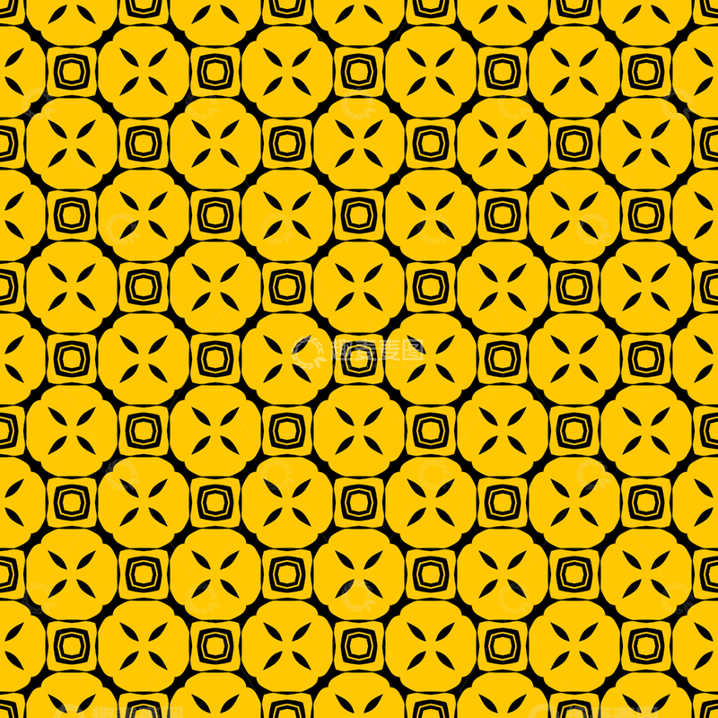 源文件下载【趣麦麦图】黄黑几何花纹背景图801
