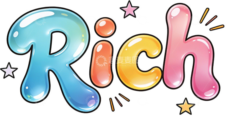 高清大图下载【趣麦麦图】卡通彩虹文字设计素材