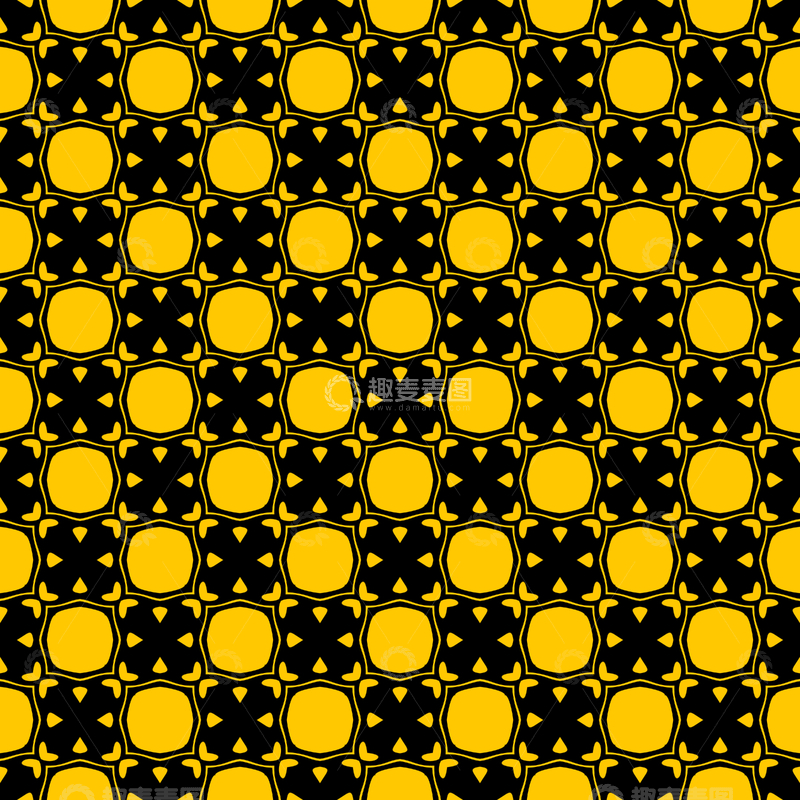 源文件下载【趣麦麦图】黄黑几何花纹背景图820