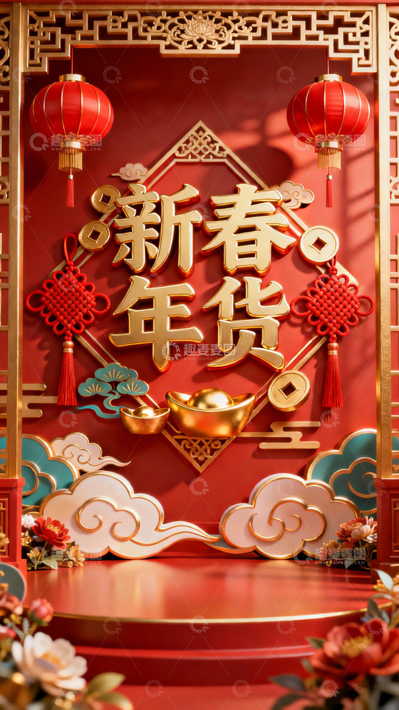 高清大图下载【趣麦麦图】新春年货节庆装饰设计图