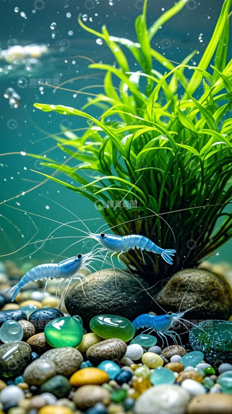 高清大图下载【趣麦麦图】水下生态虾趣图