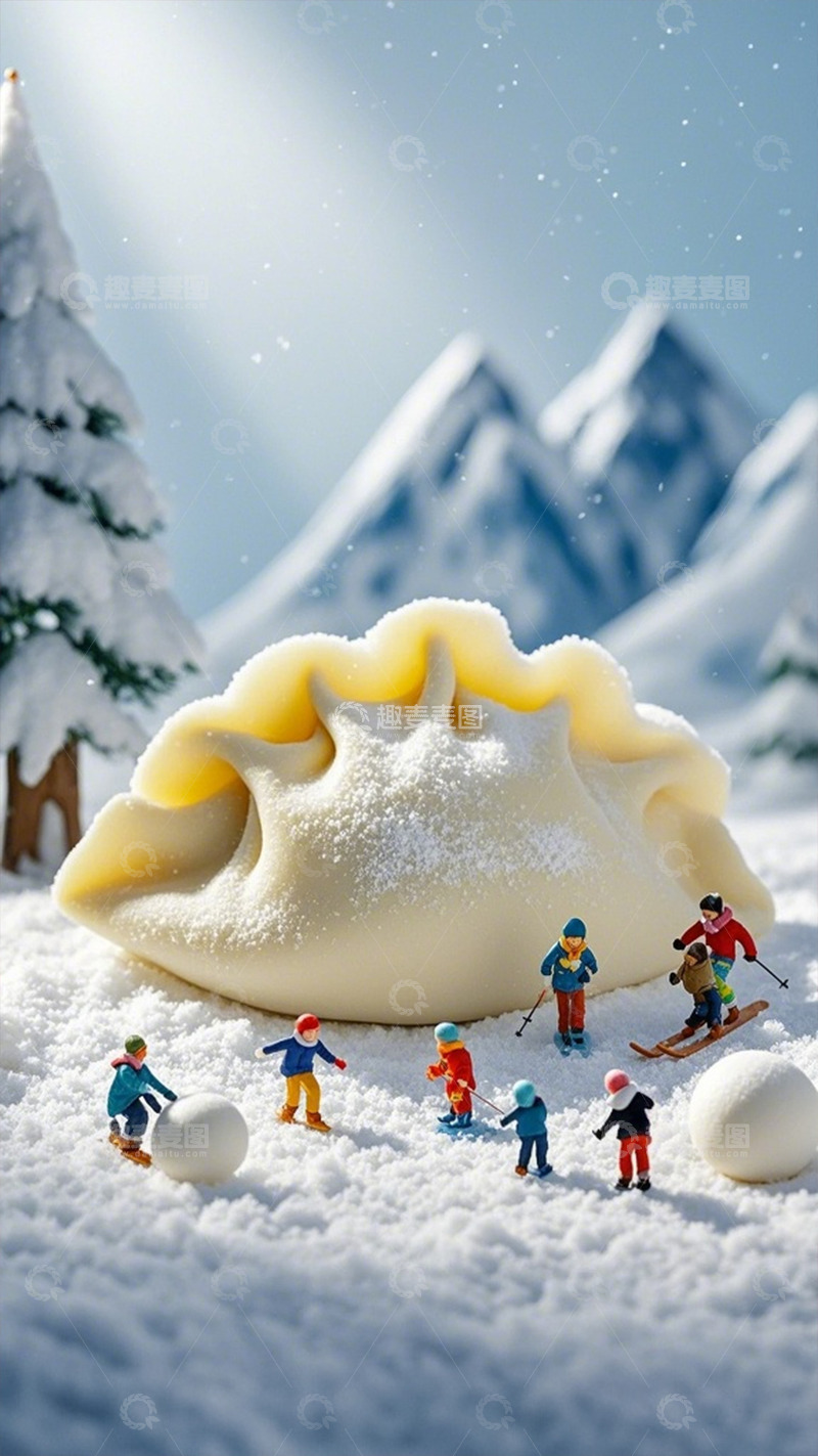 高清大图下载【趣麦麦图】童话雪景微缩模型创意摄影