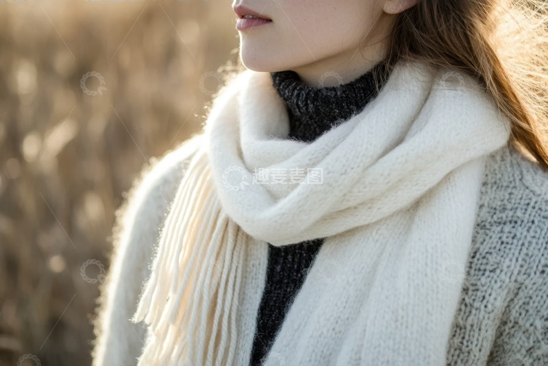 高清大图下载【趣麦麦图】围着围巾的女孩