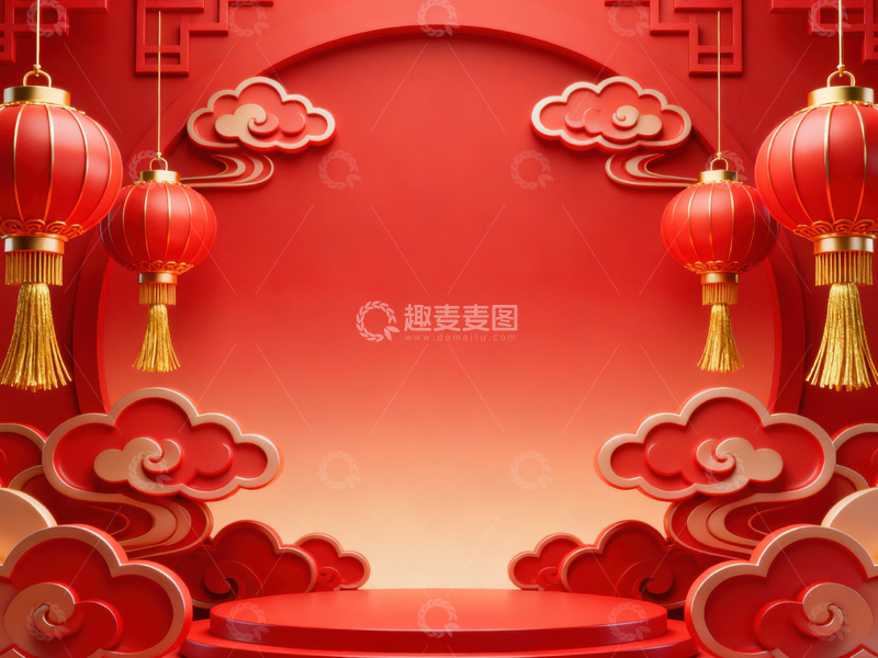 高清大图下载【趣麦麦图】新年元旦春节背景_普屏539