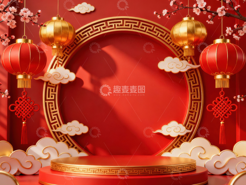 高清大图下载【趣麦麦图】新年元旦春节背景_普屏541