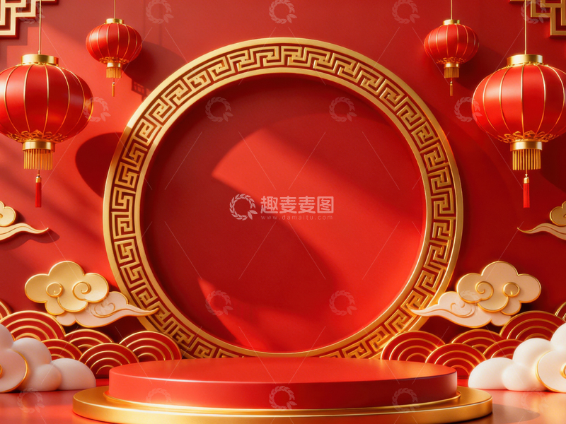 高清大图下载【趣麦麦图】新年元旦春节背景_普屏535