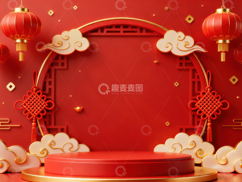 高清大图下载【趣麦麦图】新年元旦春节背景_普屏538